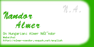 nandor almer business card
